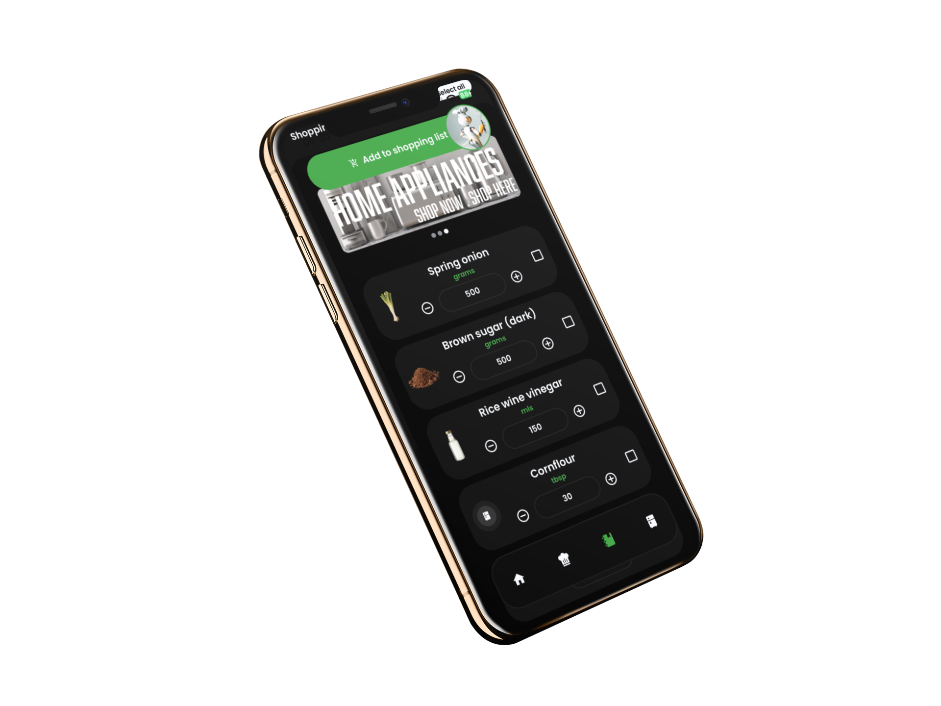 Fuudle recipe phone screen